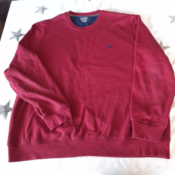 Izod Men’s XXL Red‎ Crewneck Sweatshirt Logo Classic Pullover Preppy Comfort - Picture 1 of 6